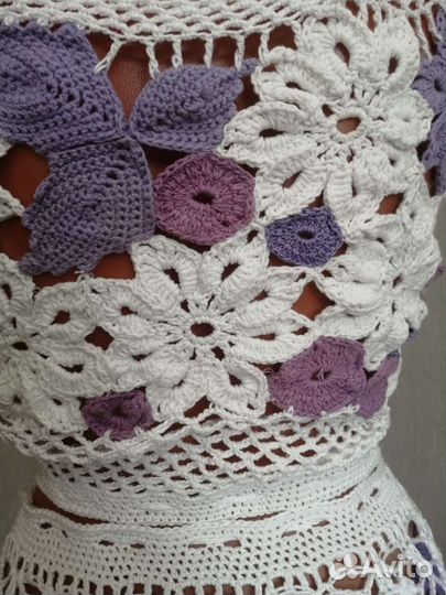 Юбка и топ вязаные крючком