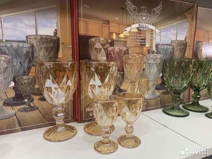 Наборы бокалов с рюмками 6+6 из Стекла