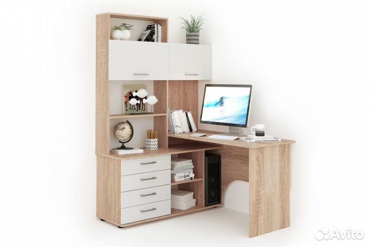 Письменный стол Гарвард угловой с надставкой 120 л