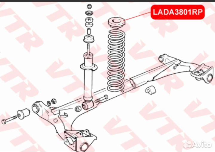 Полиуретановая верхняя проставка пружины подвески