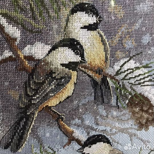 Вышивка крестом «синицы»