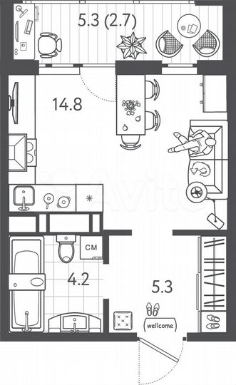 Квартира-студия, 27 м², 12/24 эт.