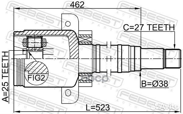 ШРУС внутренний правый 25x37.9x27 1611-169cvtrh