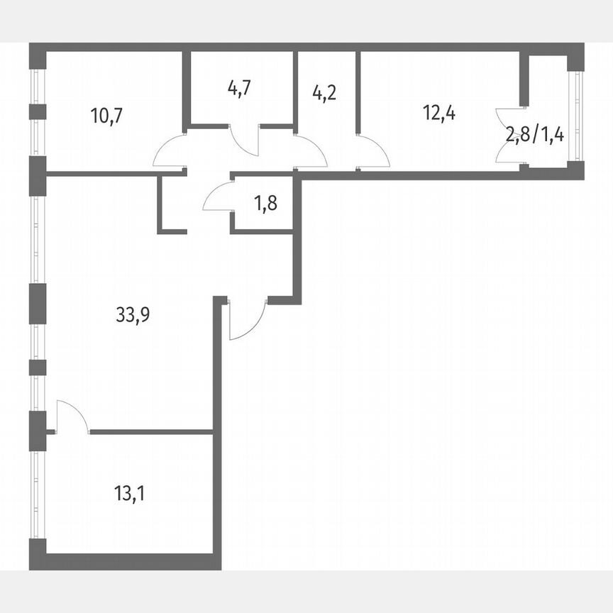 3-к. квартира, 82,1 м², 7/7 эт.