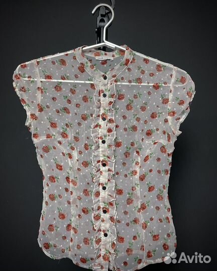 Рубашка в цветочек прозрачная