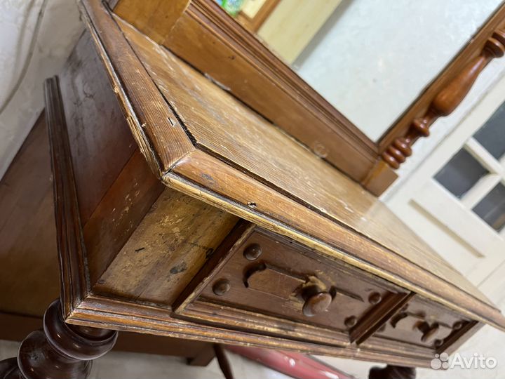 Зеркало старинное напольное с тумбой