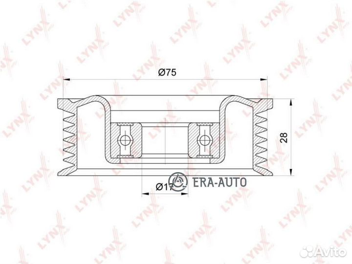 Lynxauto PB7233 Ролик обводной приводного ремня