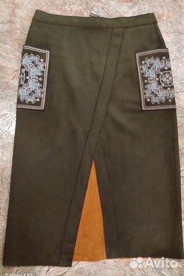 Юбка Эко замша хаки 46 р