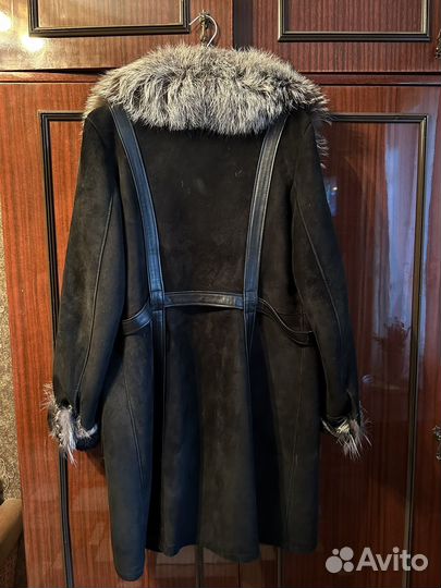 Дубленка натуральная мех чернобурка