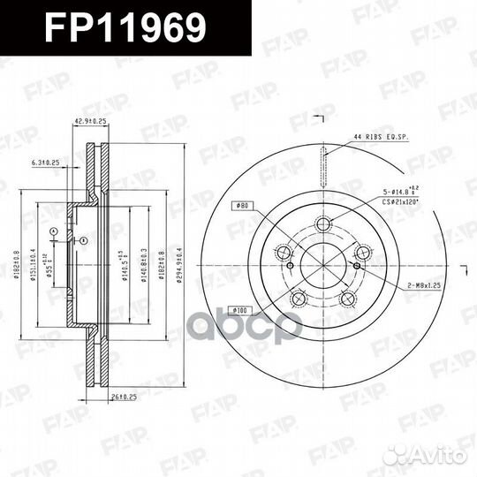 FAP Диск тормозной FP11969 FP11969 FAP