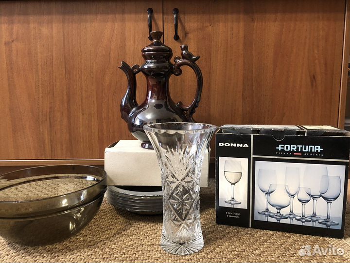 Бокалы, фужеры, ваза, сервиз, посуда