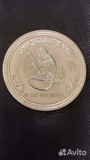 Лунар Год Обезьяны монета 10oz 311гр.серебро 999пр