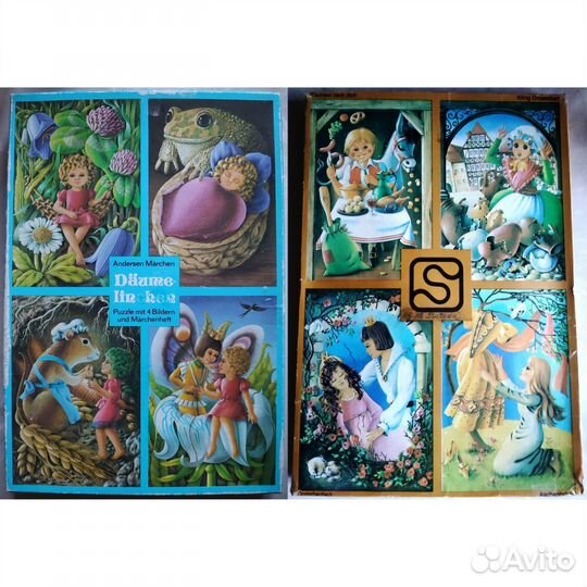 Бронь Пазлы ГДР Сказки, винтаж, две коробки