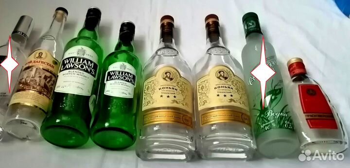 Бутылки стеклянные для декора 0,25 - 0,75 л