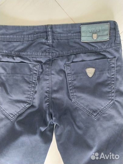 Брюки хлопковые синие на мальчика 44-46 р