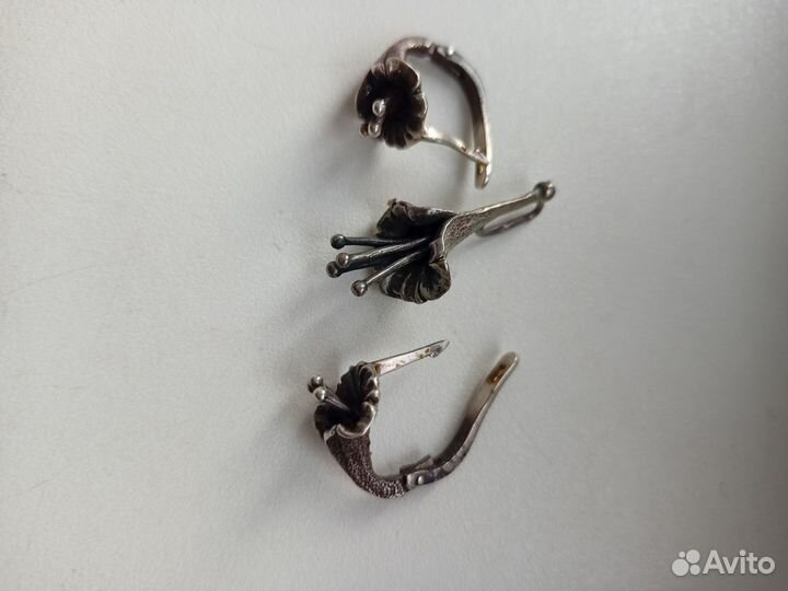 Серьги и подвеска. Серебро