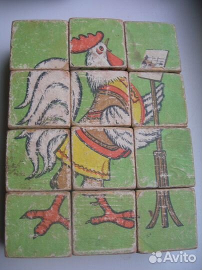 Кубики СССР дерево 40- 50 х гг. советские