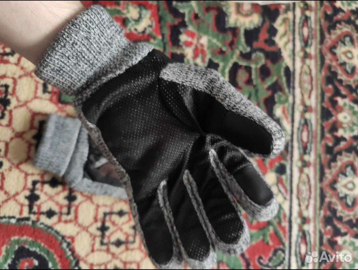 Перчатки мужские из кожи и флипса