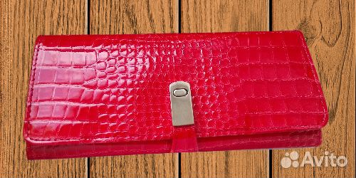 Портмоне Натуральная Кожа Лак Тиснение Крокодил