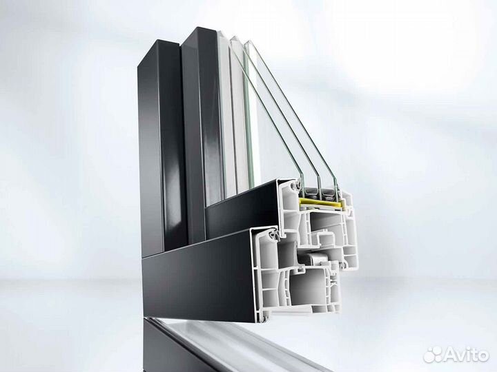 Ремонт окон, стеклопакет обычный RAL3570