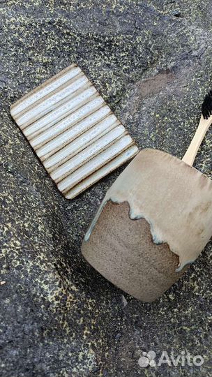 Мыльница и стакан для зубных щеток. Ручная работа