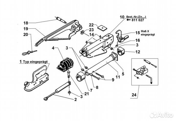 Втулка тормоза наката прицепа alko, Тип 161S, 251