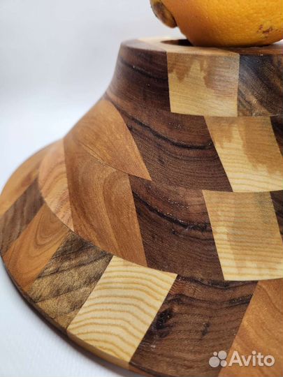 Тарелка ваза деревянная