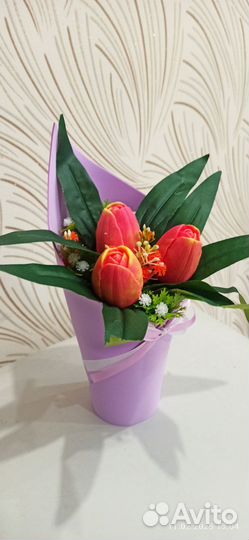 Букет из мыла тюльпаны