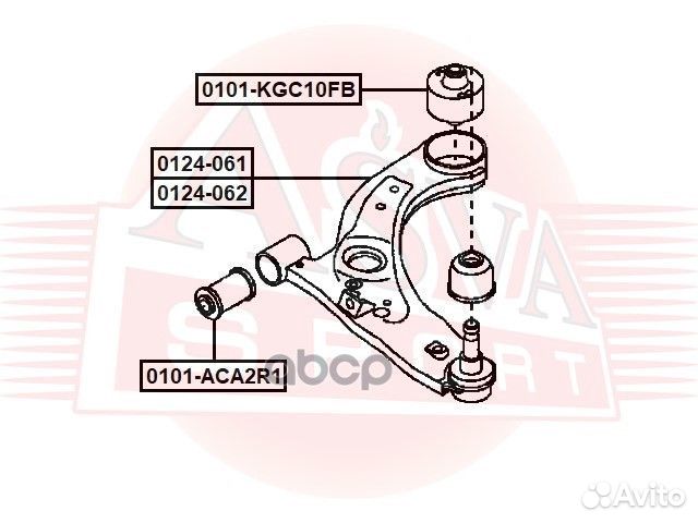Рычаг подвески перед лев 0124062 asva
