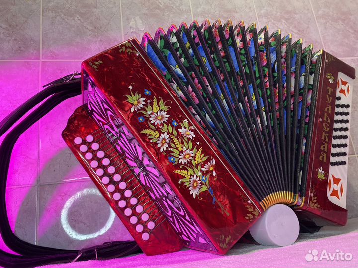 Гармонь Тульская 301 М Красный Перламутр