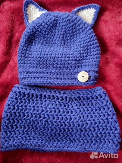 Шапка со снудом для девочки