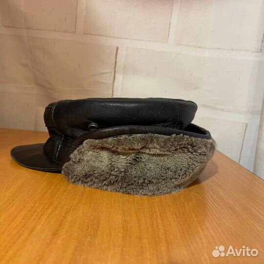 Шапка кожаная, ушанка, бейсболка, мужская