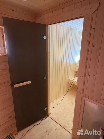 Мобильная баня из бруса 2.3 x 7 м. под ключ