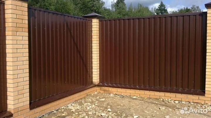 Забор металлический,ворота, калитки под ключ