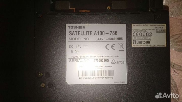 Ноутбук toshiba satellite а100-786