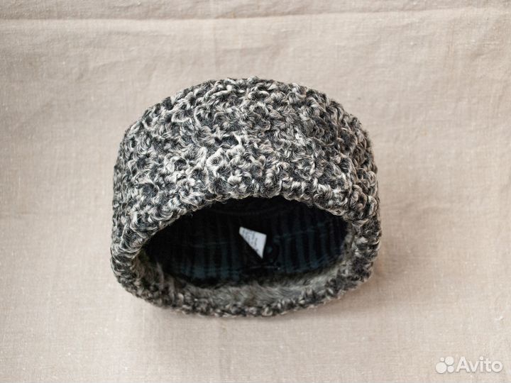 Мужская каракулевая шапка с кожаным верхом (57-58)