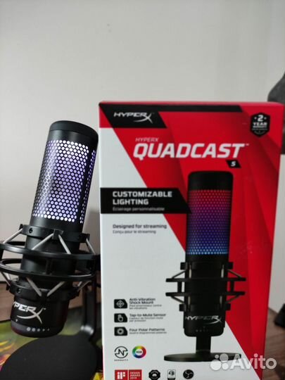Качественный Студийный Микрофон(HyperX QuadCastS)