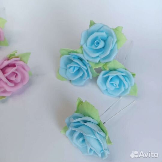 Шпильки для волос с цветами,ручная работа