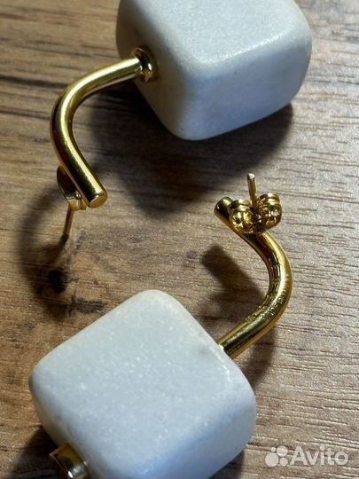 Marni серьги золото/мрамор Marble Earrings in Gold