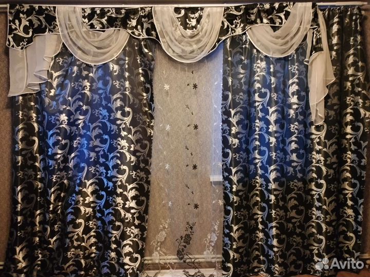 Шторы с ламбрикеном бу