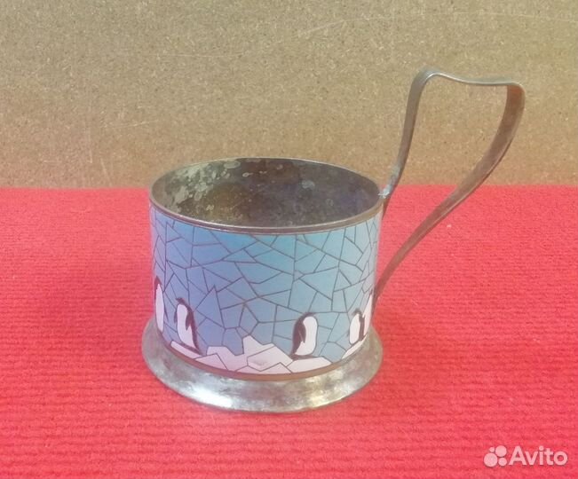 Подстаканник пингвины эмаль