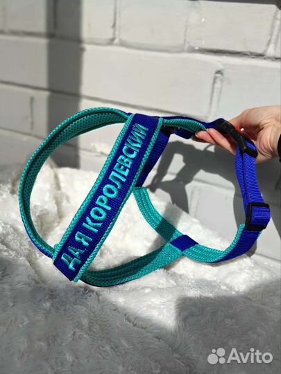 Ошейник, шлейка для собак ручной работы. Вышивка