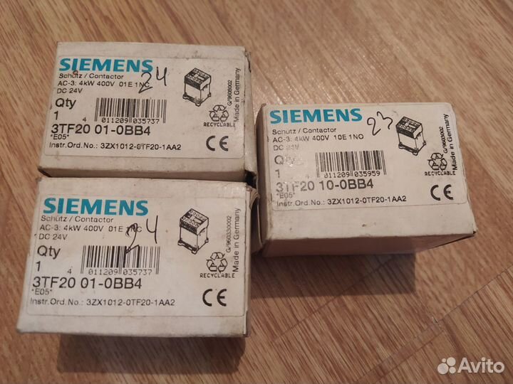Контакторы Siemens 3tf20 01-0bb4. (10-0bb4)