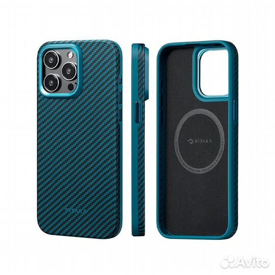 Чехол Pitaka MagEZ iPhone 15 pro Black - Blue