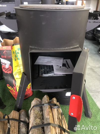 Печь для казана с трубой премиум элитная