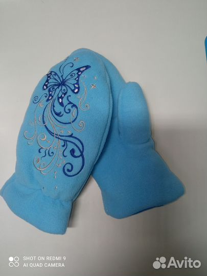 Варежки зимние с вышивкой