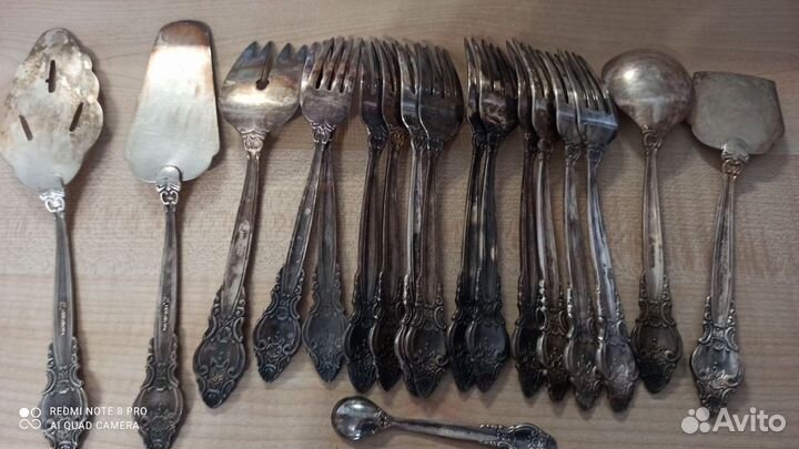 Набор Роза Троянда 19 шт мельхиор посеребрение