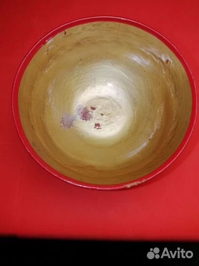 Деревянная пиала с хохломской росписью