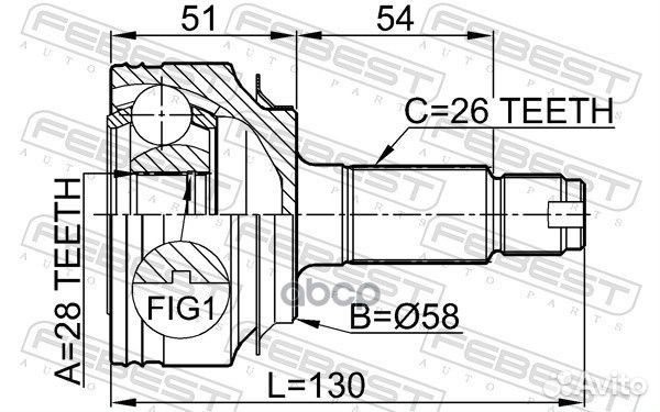 ШРУС наружный к-кт Honda Civic 1.8 05-10 0310fdat