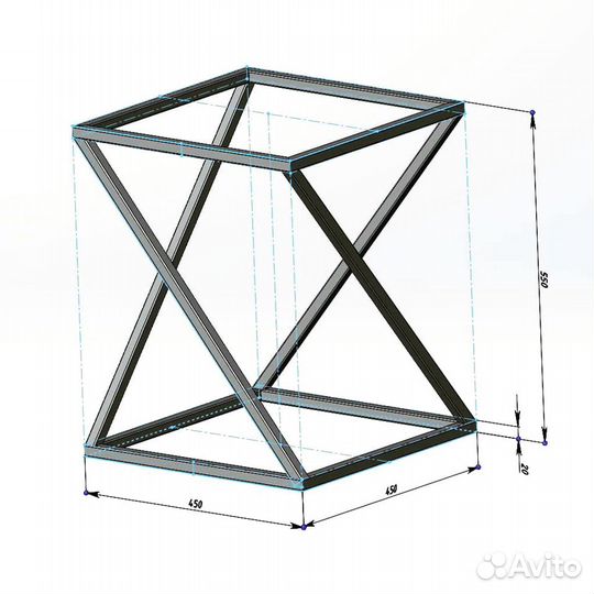 Консольный столик,подстолье,мебель лофт,каркас